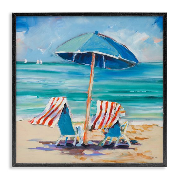Stupell Industries Tropical Caribbean Delight Scenery Black Framed Giclee Art, 12 x 12, by Jane Slivka