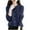 Dark Blue, variant on Njagoc3 Womens Thin Cardigan Sweater Tops Solid Color Long Sleeve Round Neck Knitted Sweaters