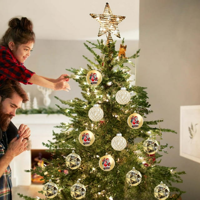Ireezec Christmas Tree Ornaments t, Plastic Hanging Balls for Holiday Decorations, Festive Party Supplies with Pre-attached Loops, Decorative Pendants for Home and asonal Celebrations