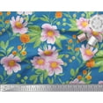 thumbnail image 2 of Soimoi polyester Crepe Fabric Leaves & Wild Flower Decor Fabric Printed Yard 42 Inch Wide, 2 of 3