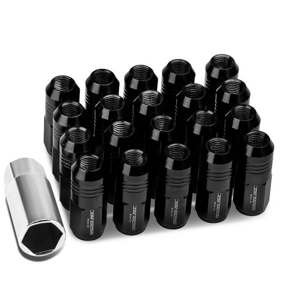 DNA Motoring LN-ZTL-9020-125-BK 20-Piece M12 x 1.25 Aluminum Alloy Wheel Lug Nuts Deep Drive Extension (Black)