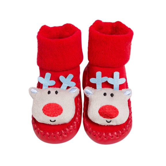 MuZeFu Kids Non Slip Socks Grip Ankle Sticky Toddler Sock Christmas Newborn Baby Girls Boys Anti-Slip Socks Slippers