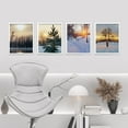 thumbnail image 3 of PixonSign Framed Wall Art Sunset Snowy Winter Forest Landscape Prints, Set of 4 Nature Wilderness Wall Decor Arts, Wall Décor, Adhesive Canvas Poster, Modern Home Artwork - 11"x14" White, 3 of 5