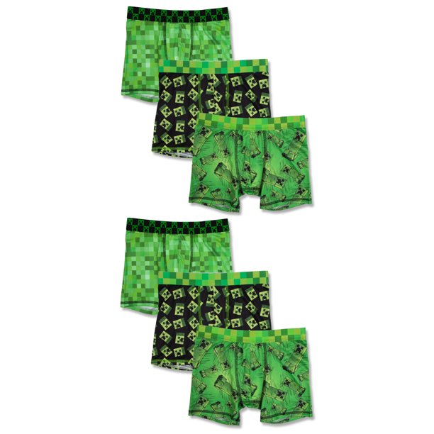 Minecraft Minecraft Boys Underwear, 6 Pack Boxer Briefs Sizes 610