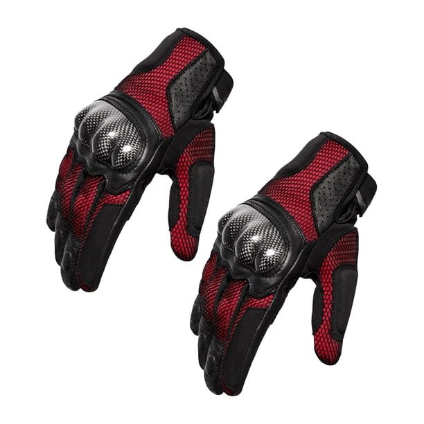 Soidarity Paquete de 2 guantes para motocicleta, guantes cómodos de malla portátiles, Protector de manos inastillable, deporte antideslizante para Ciclismo Rojo L Soidarity OD027625-02