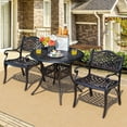 thumbnail image 3 of Gymax 5PCS Cast Aluminum Patio Bistro Set Outdoor Dining Table & Chair Furniture Set, 3 of 10