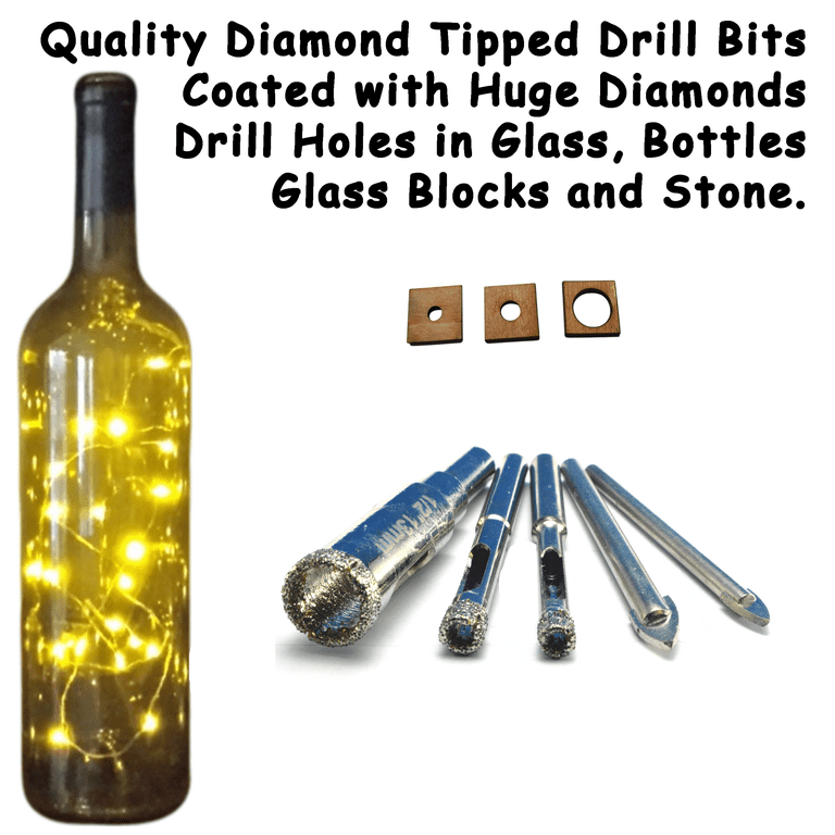 Glass Cutter for Thick Glass Running Pliers Built Into Glass Cutting Tool Diamond Glass Drill Bits for Glass Bottle Light and Lamp Making Glass Hole