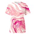 thumbnail image 4 of Blouses Roses pour Femmes Habillées Décontractées, Hauts en Polyester pour Femmes Décontractés, T-Shirts Ajustés pour Femmes, T-Shirt à Manches Courtes Imprimé Fleuri Printemps Été pour Femmes, 4 of 4