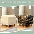thumbnail image 6 of SCRAWLGOD Marble Pattern Leopard Print Golden Beige Black Stretch Ottoman Cover Square, Footrest Stool Slipcover with Elastic Bottom Comfortable Foot Stool Cover Furniture Protector for Living Room, 6 of 7