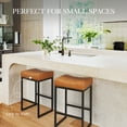thumbnail image 7 of Dycanpo 24" Saddle Counter Height Bar Stools Set of 2, Modern Faux Leather, for Home Kitchen, Brown, 7 of 7