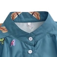 thumbnail image 3 of PALACLOTH Women's 3/4 Sleeve Henley Button Shirt Butterfly Printing Blouses, 3 of 6