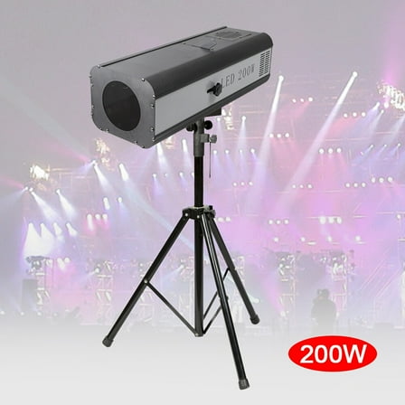 200W LED Follow Spotight Focused Light Stand Spot Light Stage Effect Lighting Fixture with Stand Manual Control