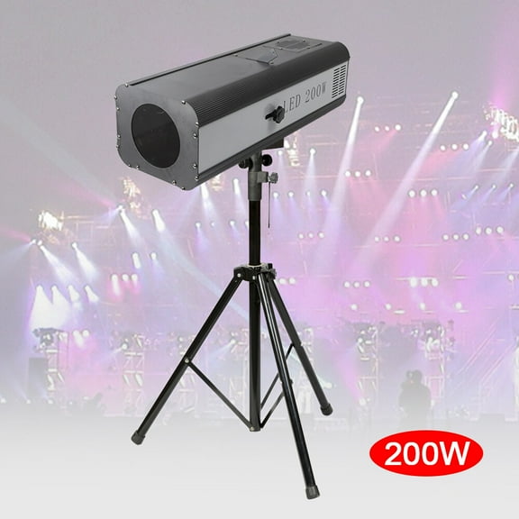 200W LED Follow Spotight Focused Light Stand Spot Light Stage Effect Lighting Fixture with Stand Manual Control