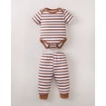 thumbnail image 3 of KIMI BEAR Newborn Baby Boys Layette Set 5 Packs 3-6 Months Shower Gift Sets Romper Top Pants Set Short Sleeves Tops Animals Print Striped Outfits Clothing Summer 10pcs Essential Clothes Multicolor, 3 of 10