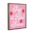 thumbnail image 4 of Stupell Industries Pink Say It Ain't Snow Holiday Painting Gray Floater Framed Canvas Art Print Wall Art, 25 x 31, 4 of 10