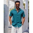 thumbnail image 4 of COOFANDY Casual Beach Summer Shirt Lightweight Short Sleeve Button Down Shirts Regular Fit Textured Shirts, 4 of 7
