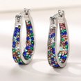 thumbnail image 1 of Statement Earrings for Women Girls Huggie Dangle Drop Hoop Earring Rhinestone Crystal Post, 1 of 6