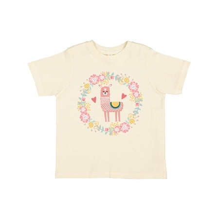 

Inktastic Llama Rose Flower Wreath Gift Toddler Toddler Girl T-Shirt
