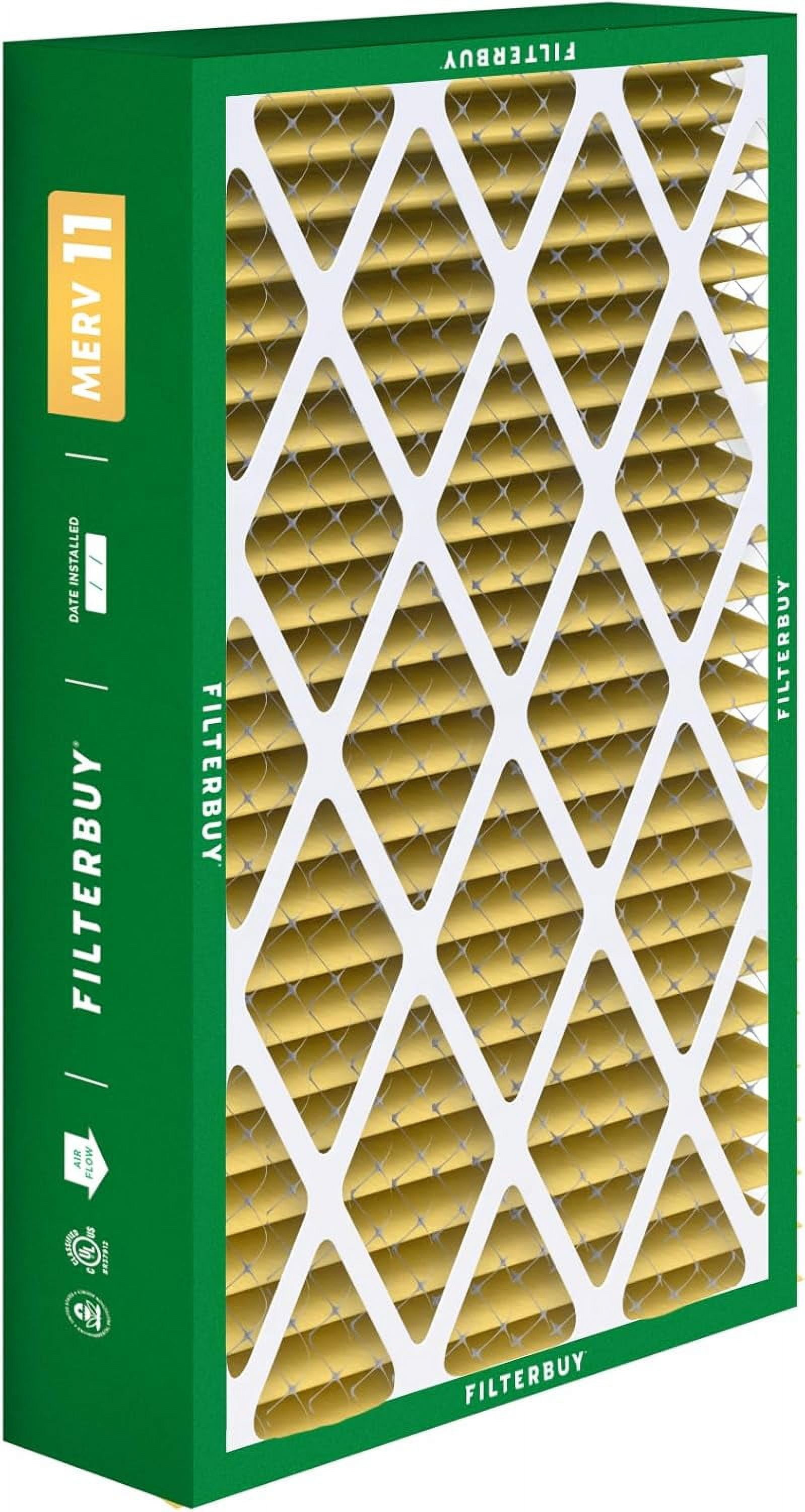 Filterbuy 16x28x6 Air Filter MERV 11 Allergy Defense, Pleated HVAC AC Furnace Filter Replacement for Aprilaire Space-Gard 2400 & Lennox, 3-Pack