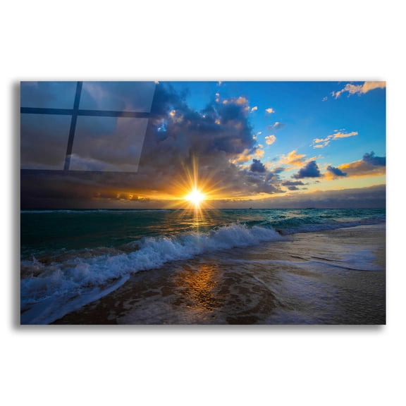 Epic Art 'Sunrise Over Miami Beach' by Lizzy Davis, Acrylic Glass Wall Art, 16"x12"