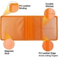 thumbnail image 3 of Car Registration and Insurance Holder, Leather Registration and Insurance Card Holder, Vehicle Glove Box Organizer - For Documents, Cards, License (Orange) Orange, 3 of 5