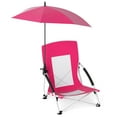 thumbnail image 1 of Costway 1 PCS Portable Beach Umbrella Chair with Hexagonal Parasol Comfy Armrest Breathable Seat Pink, 1 of 10
