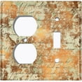 thumbnail image 4 of Metal Light Switch Plate Outlet Cover (Letter Autumn Copper Leaves Damask LET017), 4 of 13