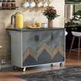 thumbnail image 2 of 47"D Rolling Kitchen Cart Kitchen Island On Wheels With Internal Storage Rack & Towel Rack For Living Room, Kitchen, Dining Room, 2 of 9
