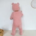 thumbnail image 4 of Newborn Baby Girl Boy Fleece Jumpsuit Cute Standing Ear Hoodie Playsuit Footie Romper Fall Winter Warm Bodysuit Outfits, 4 of 4