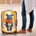 thumbnail image 4 of Welcome Fall Pitbull Strolling Through the Autumn Maple Forest Travel Luggage Cover Terrier Dog Lover Suitcase Dust Protective Decor - 12012, 4 of 5