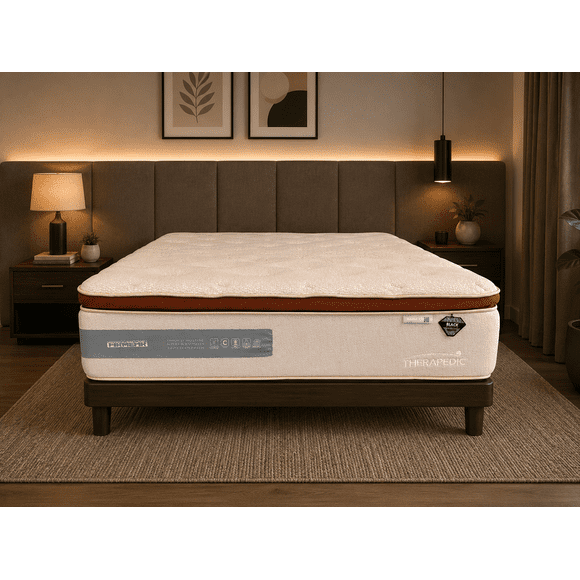 Therapedic Black Diamond | Altura 33 cm Mega COLCHONETA | Colchón Queen size Memory Foam | Hybrid Tecnology | Elegante Colchones Queen size Ortopédico
