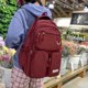 thumbnail image 2 of Mochila escolar sencilla de color sólido con doble bolsillo coreano de gran capacidad para estudiantes y niñas de secundaria, 2 of 6