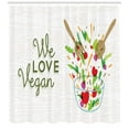 thumbnail image 3 of Ambesonne Vegetarian Shower Curtain, We Love Vegan Food Salad, 69"Wx70"L, Multicolor, 3 of 3