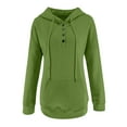 thumbnail image 4 of Womens Hoodies Long Sleeve Solid Color Hooded Sweatshirts Casual Fall Pullover Sweater Winter Clothes, 4 of 6