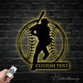 thumbnail image 3 of Handmadetneonsign Personalized Baseball Metal Wall Art LED Light - Custom Softball Player Sign Home, 3 of 5