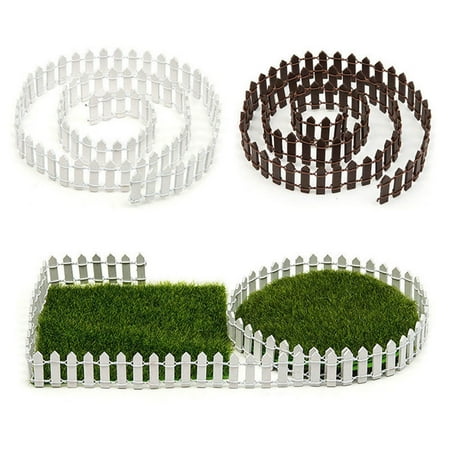 Garden Pots Ornaments Miniature Fairy Garden Micro-Landscape Ornament Trim Fence Small Flower Plant Pot Best Decor Christmas Moss Wooden Crafts DIY (Length:1M) ()
