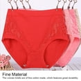 thumbnail image 4 of destyer 3 Pcs Culottes pour Femmes Couleur Unie Lavables Portables Réutilisables Tricotées Respirantes Lingerie pour Filles sous-Vêtements Rouges 2TG, 4 of 9