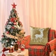 thumbnail image 2 of Btomtd 17.7x17.7 in Santa Claus Christmas Tree Pillow Cover Printed Embroidery Decorative Pillowcase Cushion Pad Holiday Decor Cushion Cover Festive Pillow Case, Gold-E, 2 of 7