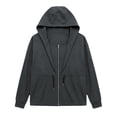 thumbnail image 6 of Titcea Zip Up Hoodies for Women Drawstring Solid Color Hooded Sweatshirt Home Daily Loose Comfy Casual Sweatshirts S-2XL, 6 of 7