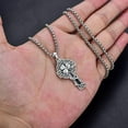 thumbnail image 6 of Irish Cross Necklace for Men Sterling Silver Celtic Knot Cross Pendant with 22”+2” Stainless Steel Chain Shamrock Tree fo Life Gift for Men Women, 6 of 7
