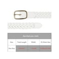 thumbnail image 4 of INSPIRE CHIC Women's Braided Belt Square Buckle Versatile for Coat Jeans Decorative Belts 110x2.3cm/43.3x0.9' White, 4 of 6