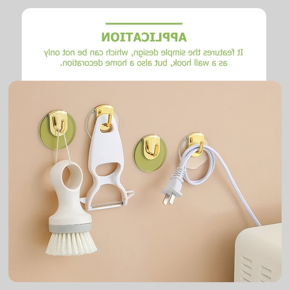LOLIPPYY 4-Pack Heavy Duty Stick- Wall Hooks in Assorted Colors, Clothes Hangers for Home Organization