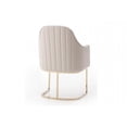 thumbnail image 4 of Limari Home Tyler 19" Steel/Faux Leather Dining Chair in Light Gray/Gold, 4 of 9