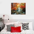 thumbnail image 5 of COMIO Waterfall Wall Art Sunset Nature River Landscape Picture Bedroom Decor Autumn Forest Mountain Canvas Kitchen Modern Artwork Burnt Orange Maple Tree Scenery Painting Living Room Home Decoration, 5 of 5