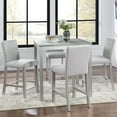thumbnail image 2 of Sesslife 5 Piece Modern Dining Set for Home, Kitchen, Wooden Dining Square Table Set, Counter Height Table Set with 4 Upholstered Chairs, Gray, 2 of 11
