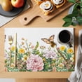 thumbnail image 2 of Spring Plant Placemats Set of 6, Watercolor Pink Daisy Flower Butterfly Non-Slip Place Mats Washable Table Mats for Kitchen Dining Table Decorations Indoor/Outdoor, 2 of 9