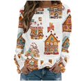 thumbnail image 2 of Chandails d'Hiver Grande Taille pour Femmes Mode Décontractée Col Rond Manches Longues Imprimé de Noël Sweat à Capuche Drôle, 2 of 5
