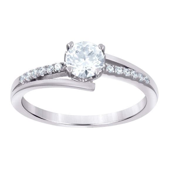 925 Sterling Silver Womens Cubic Zirconia Engagement Ring 5x3.2mm Wide Size 8 Engagement Ring for Women