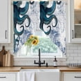thumbnail image 3 of Swag Valance Curtains for Windows, Nautical Blue Octopus Light Filtering Kitchen Curtains with Rod Pocket, Coastal Ocean Summer Boat Window Treatment Valances for Living Room, 36x36 - 2 PCS, 3 of 9