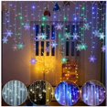 thumbnail image 4 of Guirnalda de luces con forma de copo de nieve, 138 luces LED para cortina, 8 modos de iluminación, luz navideña con copo de nieve, ideal para ventanas, jardines, bares, dormitorios, patios, escaleras (color) oso de fresa  Electrónica, 4 of 4